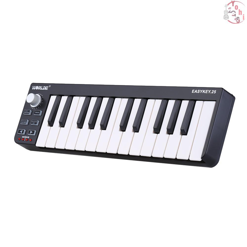 ♫ Worlde Easykey.25 Portable Keyboard Mini 25-Key USB MIDI Controller