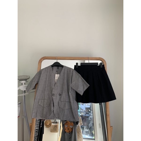 set váy kẻ caro