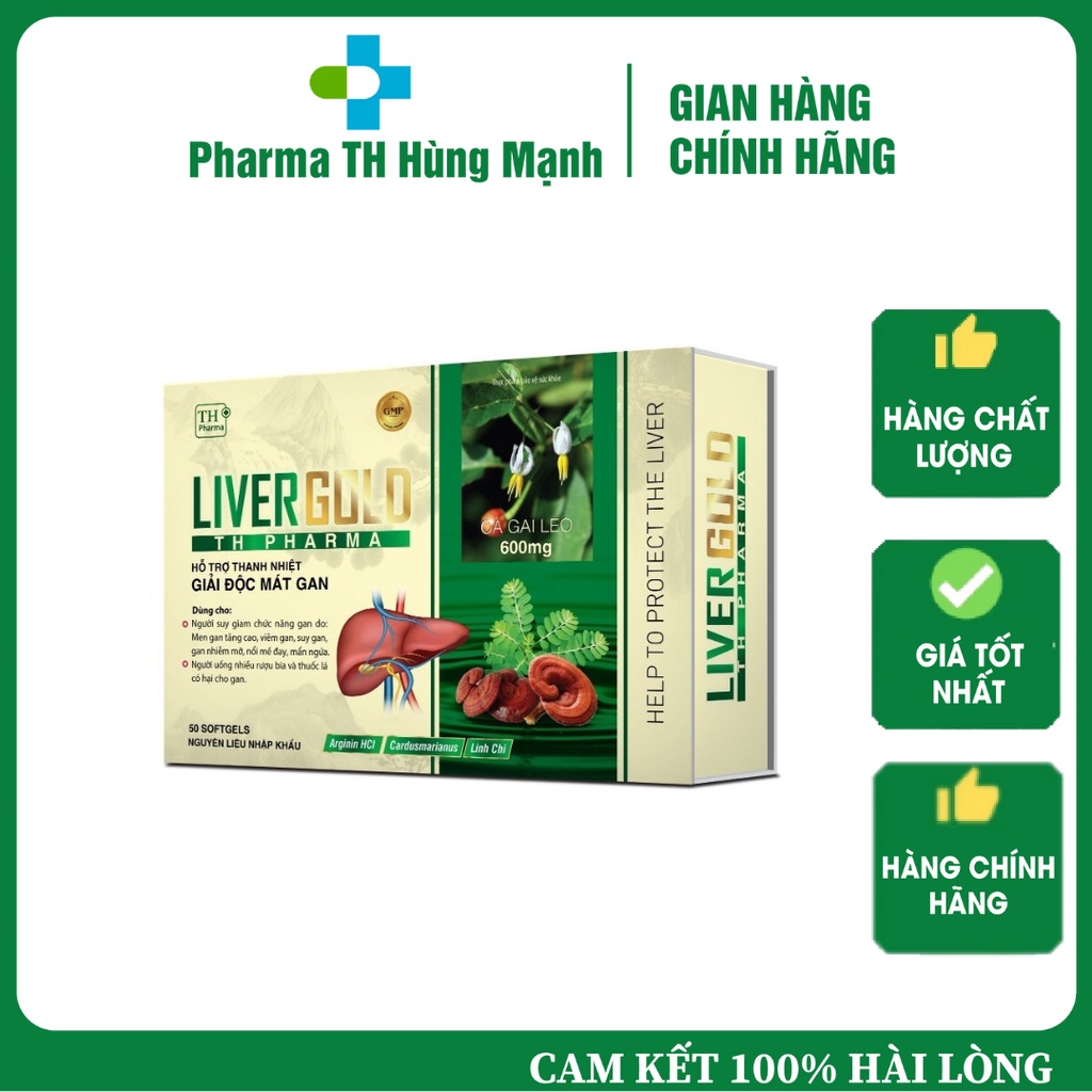 Thực Phẩm Bảo Vệ Sức Khỏe LIVER GOLD – TH PHARMA Hộp 5 Vỉ 5 Viên Nang Mềm