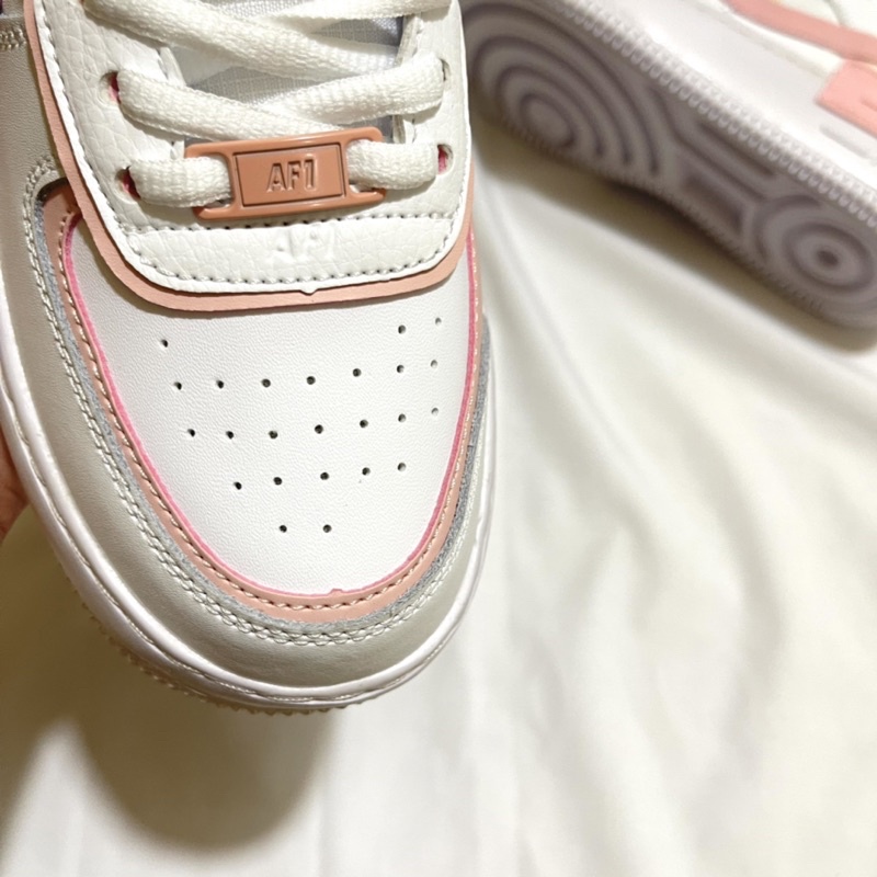 Giày AF1 shadow trắng cam hồng cao cấp, giày Air force 1 shadow trắng hồng