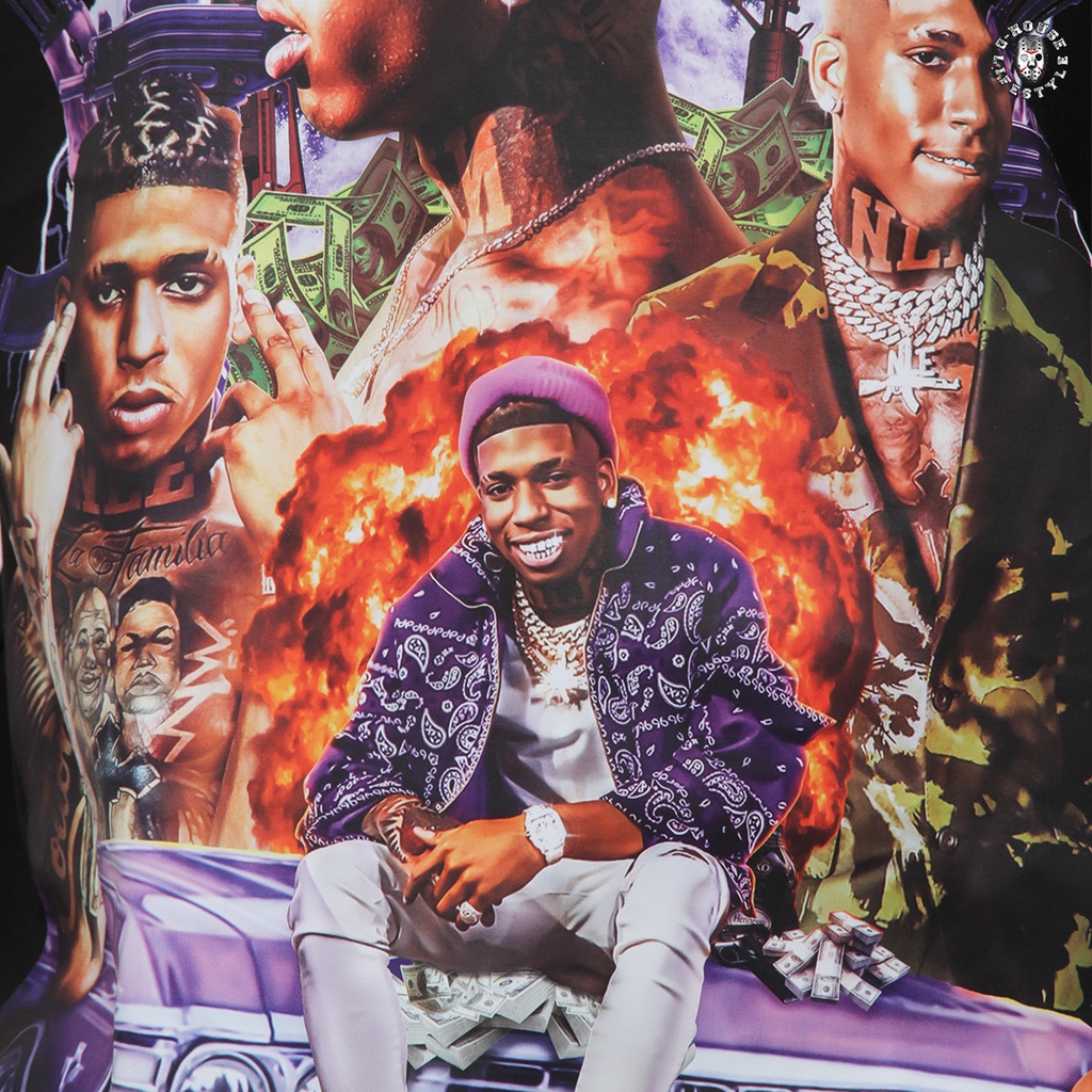 Áo Thun Rapper NLE Choppa Oversize Phong Cách Hiphop Unisex G-House Lifestyle !