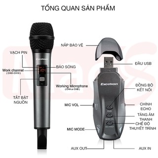 Micro không dây Excelvan K18V