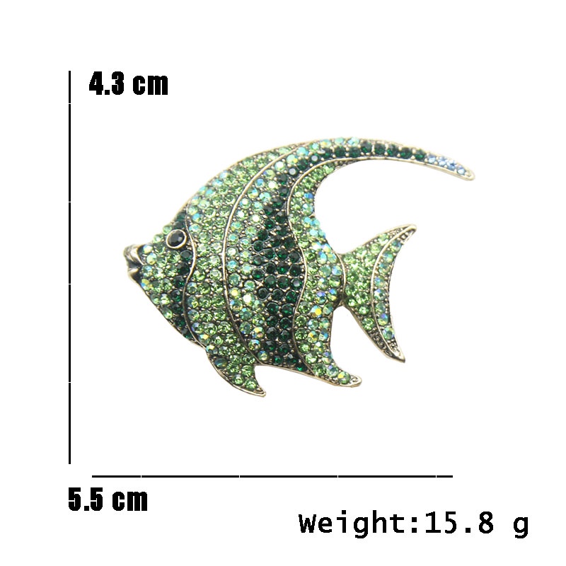 Ghim Cài Áo Hình Cá Đính Đá Cao Cấp Cho Nam Nữ