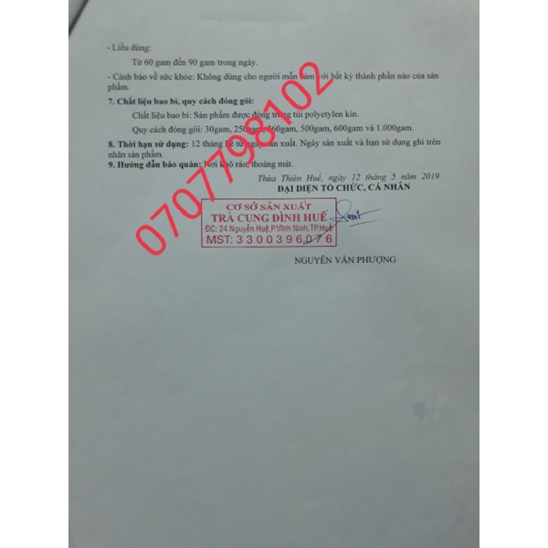 Trà cung đình Đức Phượng 500g_ Huế.