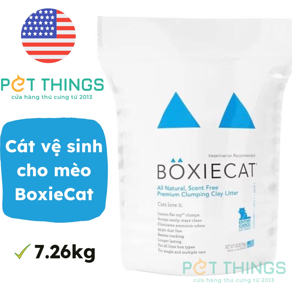 Cát vệ sinh cho mèo BoxieCat 7.26kg vón cục TỐT NHẤT, không bụi 99.9%, TIẾT KIỆM