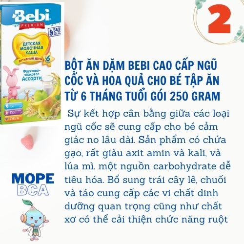 Bột ăn dặm BEBI bé 6 tháng trở lên