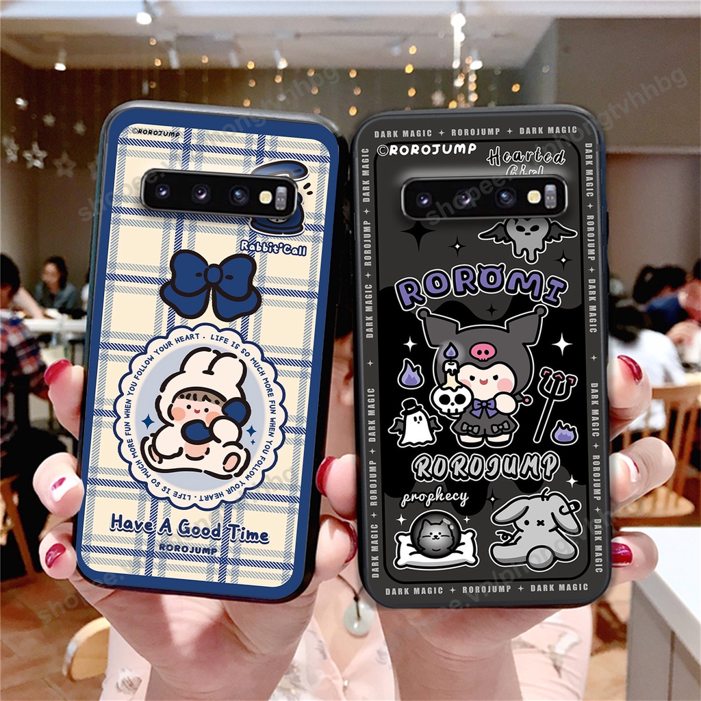 Ốp lưng Samsung S10 / S10 5G / S10 Plus / S10+ / S10e in mẫu gấu bo viền , smile mặt cười cực cute đẹp