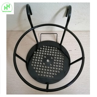 1 GIỎ SẮT Treo Chậu Hoa Ban Công Hình Tròn - Màu Đen