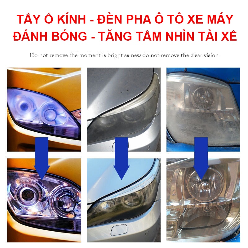 Đánh Bóng Đèn Pha Ô tô - Dung Dịch Đánh Bóng Đèn Pha Ô tô - Tẩy Ố Vàng, Vệ Sinh, Làm Sạch, Chống Nứt - DSQ Lens
