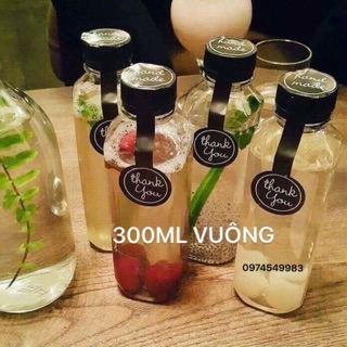 Chai nhựa nắp đen 300ml