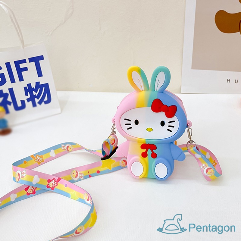 Túi Đeo Chéo Bằng Silicon Họa Tiết Hoạt Hình Phong Cách Phương Tây Cho Bé