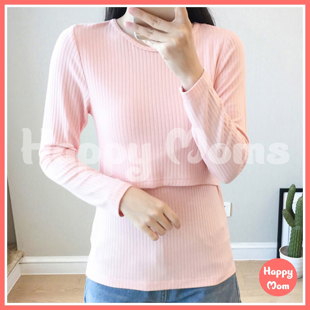 Áo Bầu Và Cho Con Bú Tay Dài Vải Modal Siêu Mềm Mịn cho mẹ bầu và sau sinh - Đồ bầu HappyMom