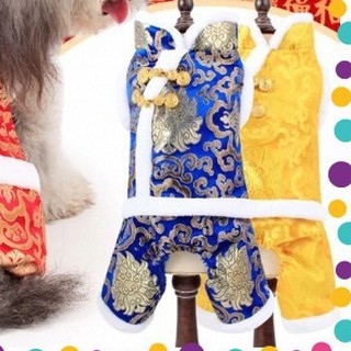 Combo Bộ gấm tết liền quần cho chó mèo 2019