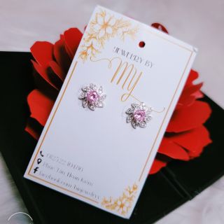 Bông tai bạc 925: bông tai hoa xoáy