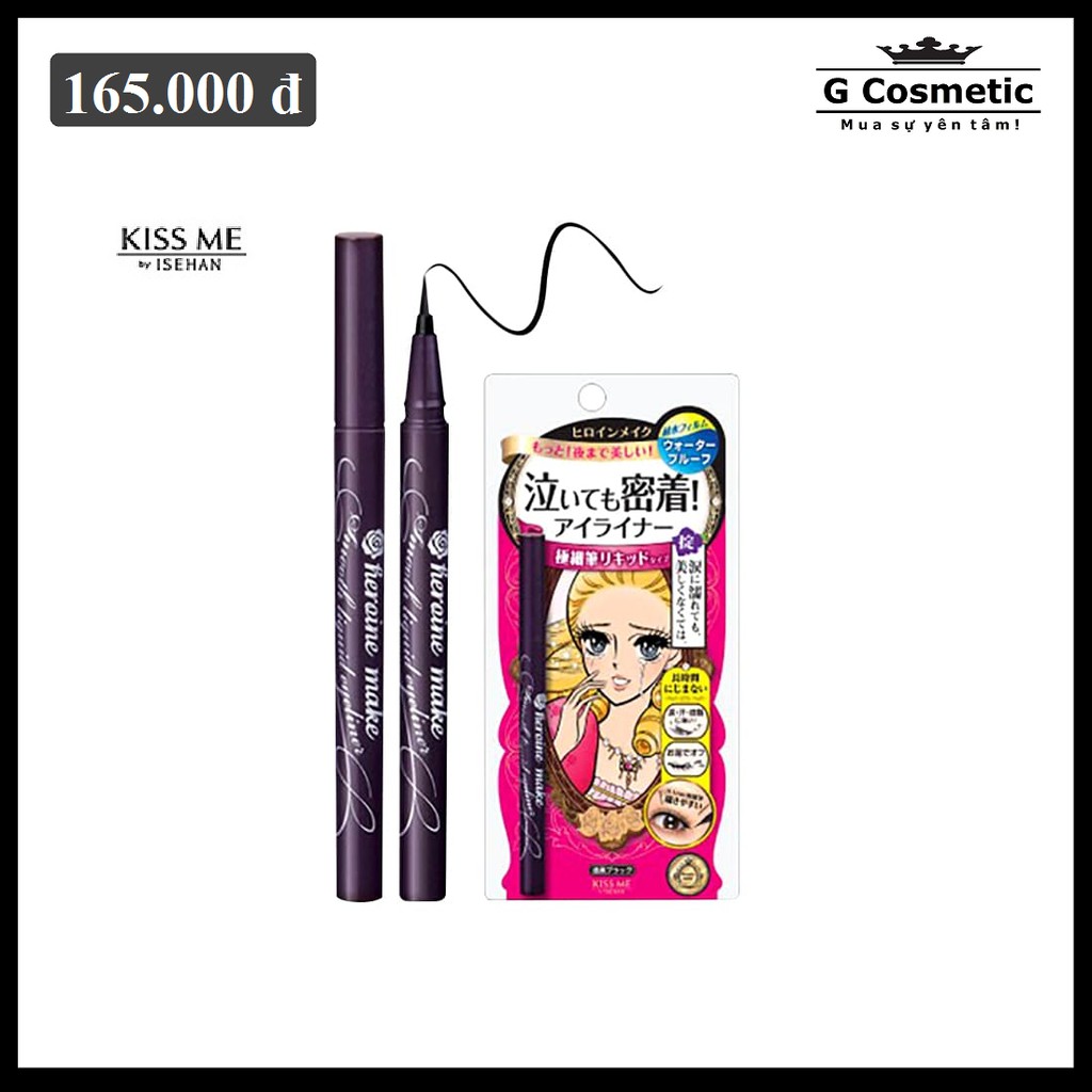 Bút Kẻ Mắt Nước Không Trôi Isehan Kiss Me Heroine Make Waterproof Liquid Eyeliner