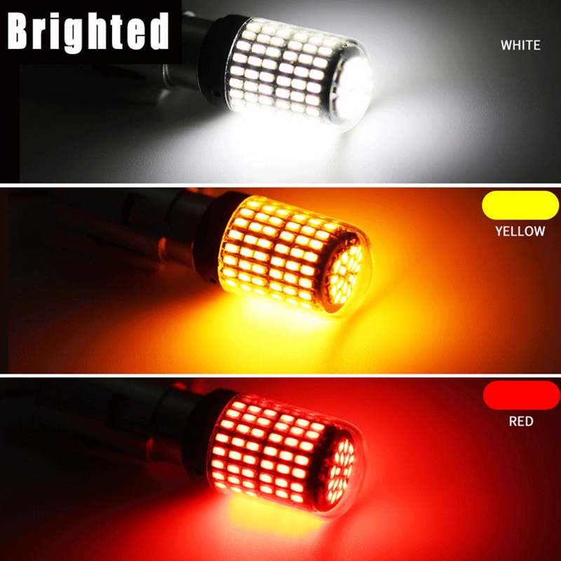 SEAMETAL Bóng đèn LED ô tô Chùm tia sáng 21W 3014-144SMD Canbus BA15S 1156 BA15D 1157 Đèn phanh tự động Đèn báo rẽ