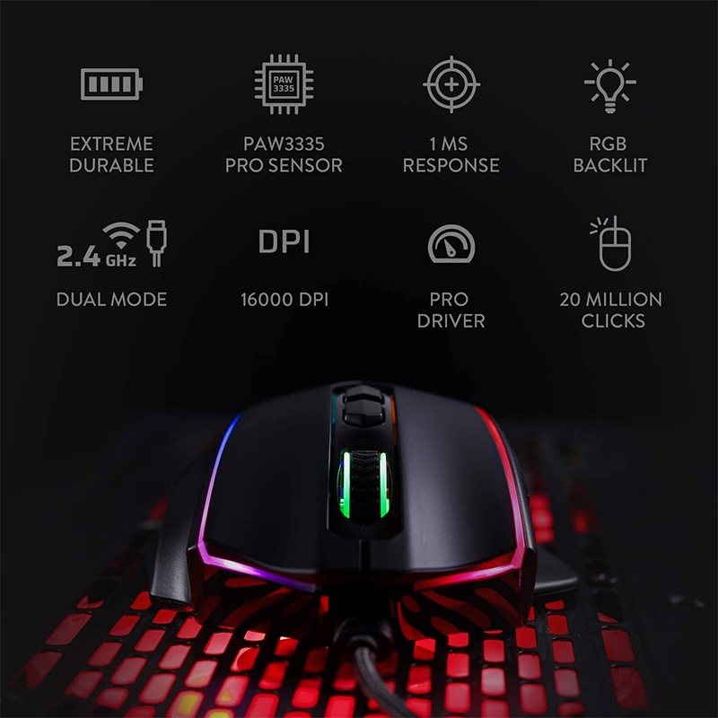 Chuột Chơi Game Không Dây Redragon Vampire Elite M686 RGB 16000 DPI 8 Nút Lập Trình Cho Game Thủ