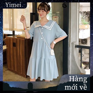 Women's short-sleeved button-down dress Korean summer dress