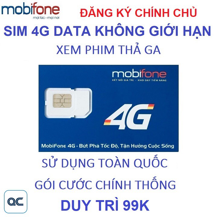 Sim 4G tỷ GB mobifone sử dụng toàn quốc có sẵn 2 tháng sử dụng-99