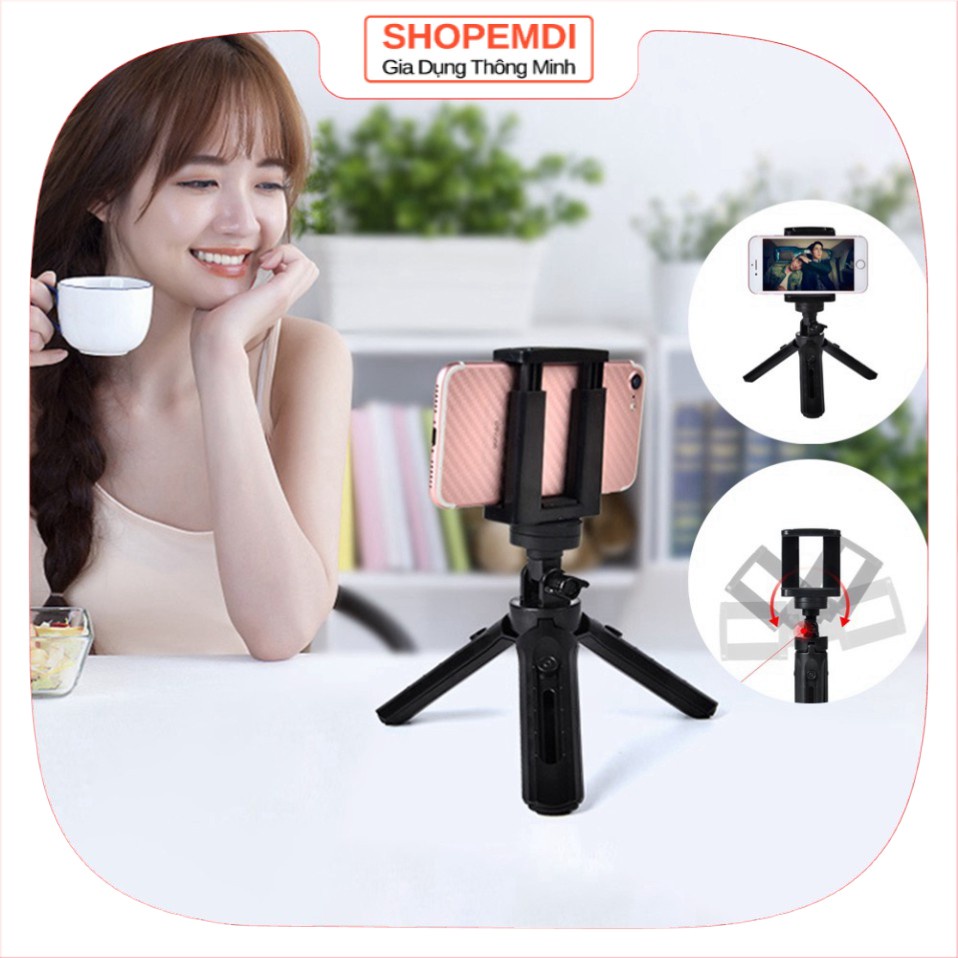 Tripod điện thoại hỗ trợ chụp ảnh livestream quay video, xoay nhiều góc độ tiện lợi, tripod mini thông minh