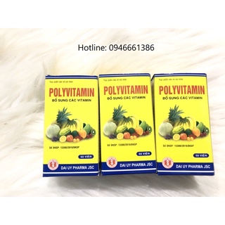 POLY VITAMIN hộp 50 viên - Bổ sung vitamin C - B1 - B2 - B5 - B6 - PP - A - D3