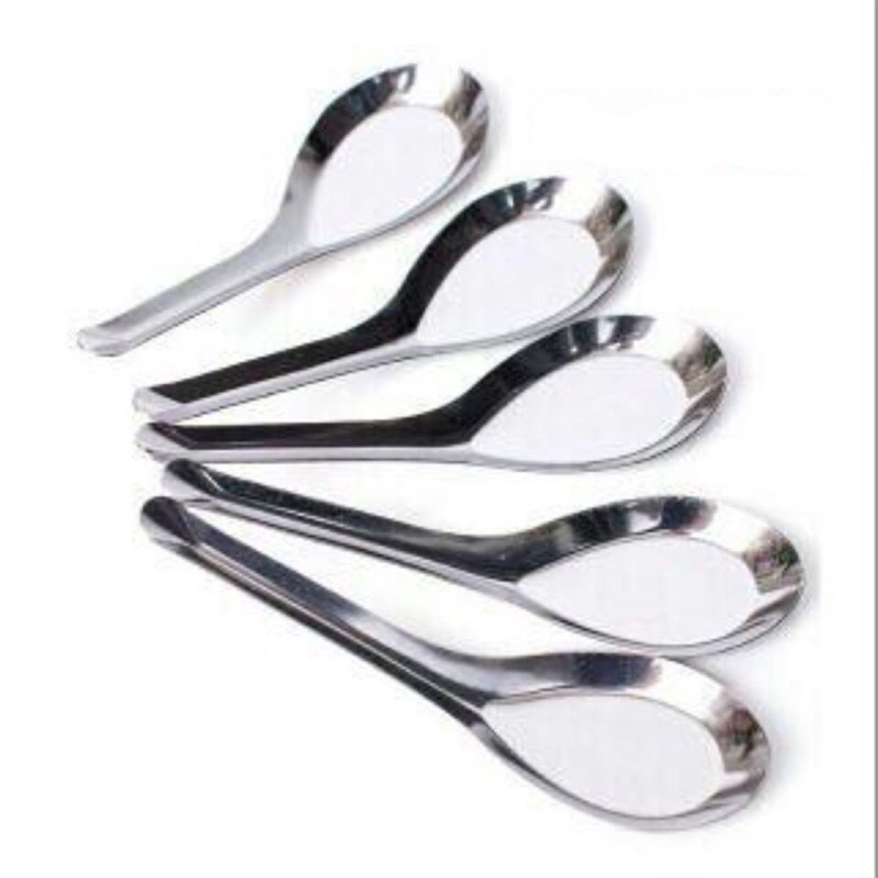 Combo 5 Muỗng Inox Vuông / Tròn 16cm - Bộ 5 Thìa Inox 304 - Muỗng Ăn Cơm, Súp, Canh - Xuất Xứ Việt Nam