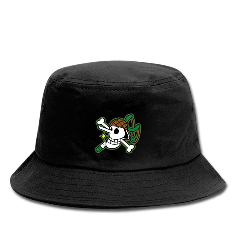 Mũ bucket anime One Piece Đảo hải tặc biểu tượng các băng nón đen đi học M01
