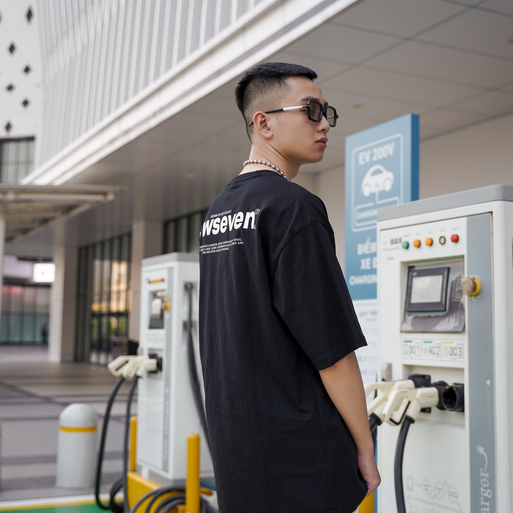 Áo thun tay lỡ N7 NEWSEVEN Unisex Typo Signature, áo phông Form rộng nam nữ Local Brand