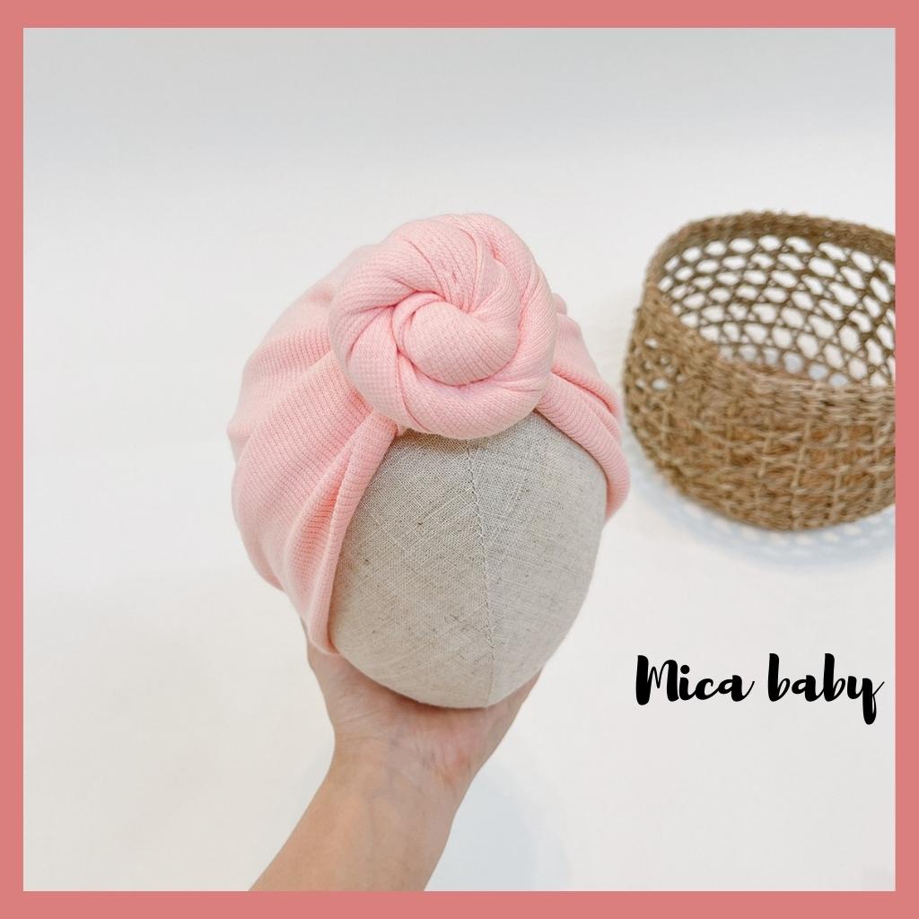 Mũ turban hồng baby đáng yêu cho bé Mica Baby MTB91