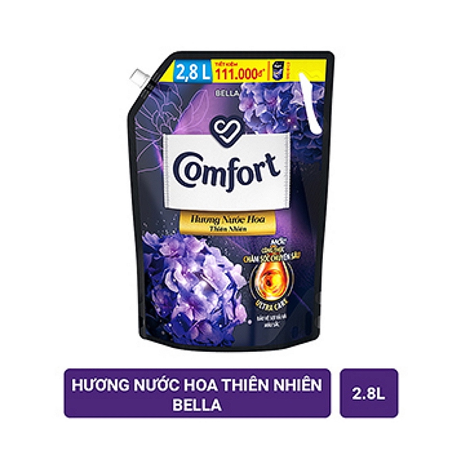 Nước Xả Vải Comfort 2.8l 2.8 lít 2.8 l 1 Lần Xả Hương Ban Mai, Hương Gió Xuân, Hương Tươi Mát, Bella Tím, Sophia Vàng