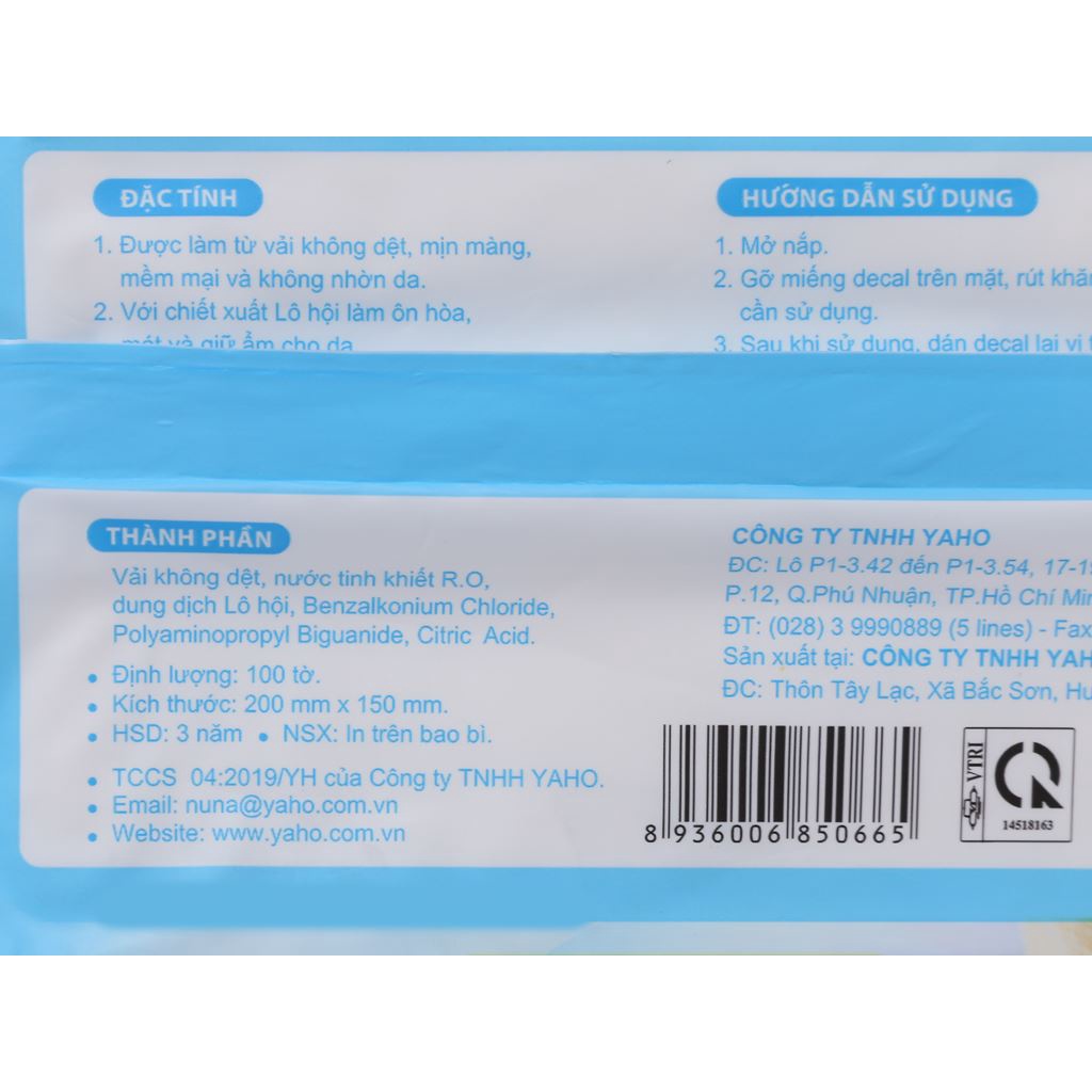 Khăn Ướt Em Bé Nuna không mùi 100 miếng/bao