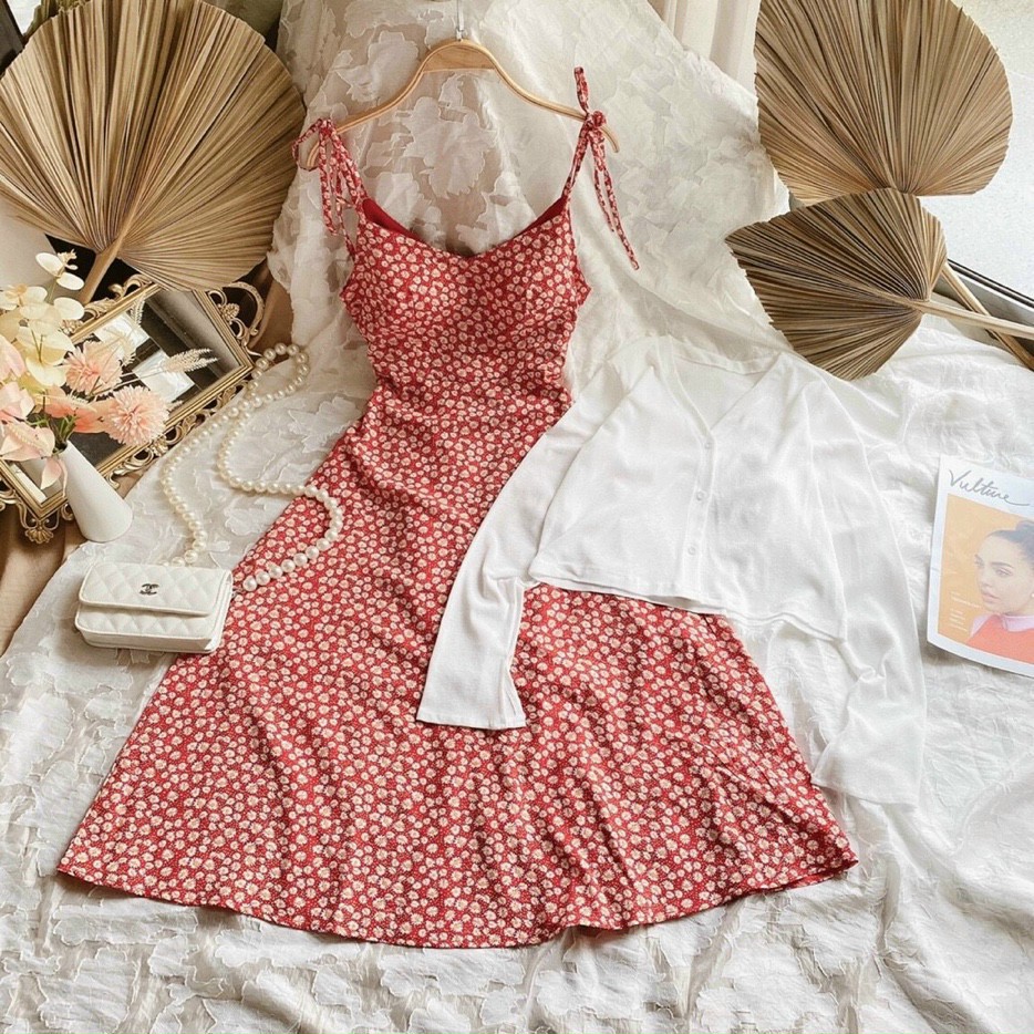 Set Đầm nữ tay ngắn, đầm xòe đẹp, phom váy trẻ trung, chất vải đẹp, 2 lớp, hàng đẹp chuẩn bán shop, phom dưới 52kg | BigBuy360 - bigbuy360.vn
