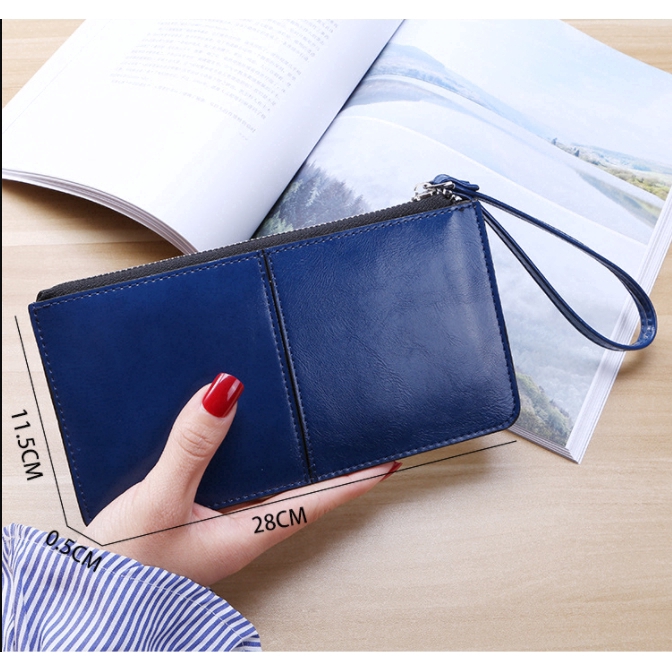 Ví nữ dáng dài có khóa kéo đa năng phong cách Hàn Quốc