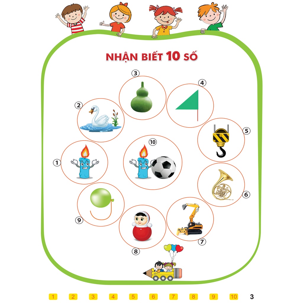 Sách tập tô chữ số - sách mầm non cho trẻ 4 - 5 tuổi