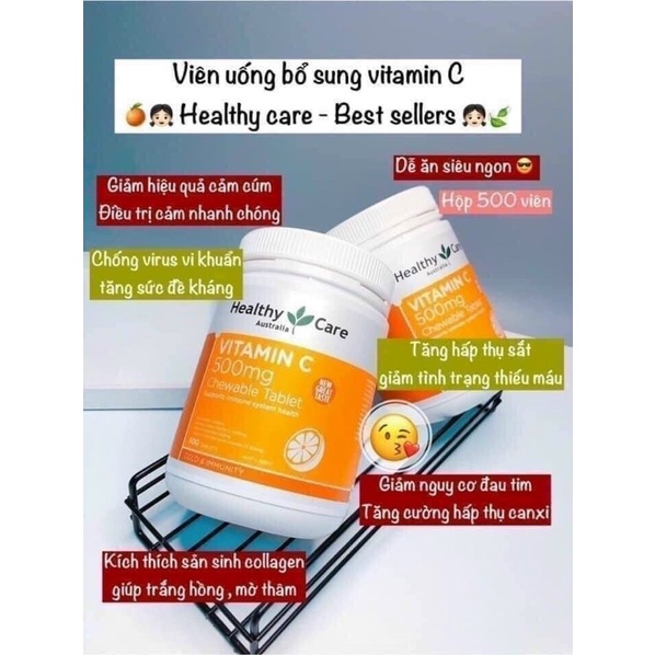 VIÊN NHAI MỀM BỔ SUNG VITAMIN C HEALTHY CARE CỦA ÚC DATE 2025