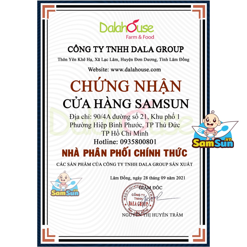 Bột củ dền Dalahouse sấy lạnh nguyên chất , hộp 20 gói x 3g mổi gói