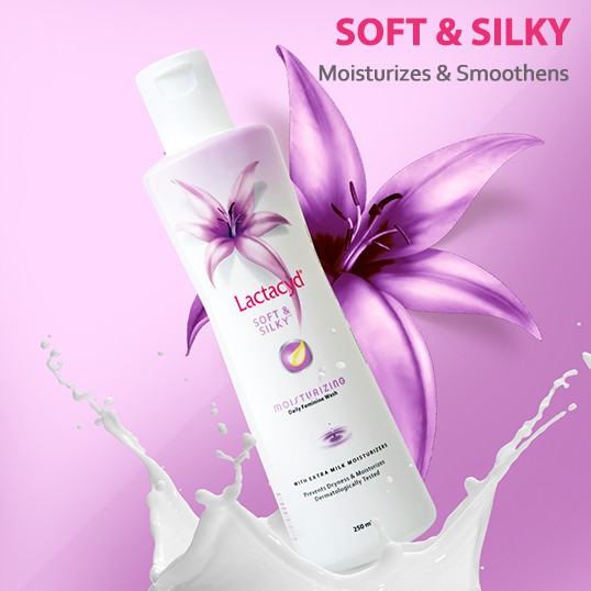 Dung dịch vệ sinh Lactacyd soft &amp; silky hồng – Giữ ẩm vùng kín 250ml