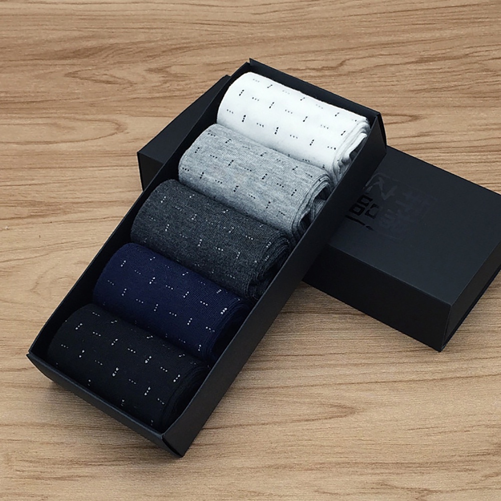 Bộ 3 / 5 Đôi Vớ Cotton Thoáng Khí Thời Trang Công Sở Thanh Lịch Cho Nam