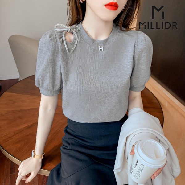 Áo Thun Ngắn Tay Phồng Gợi Cảm Thời Trang Mùa Hè Kiểu Mới Cho Nữ