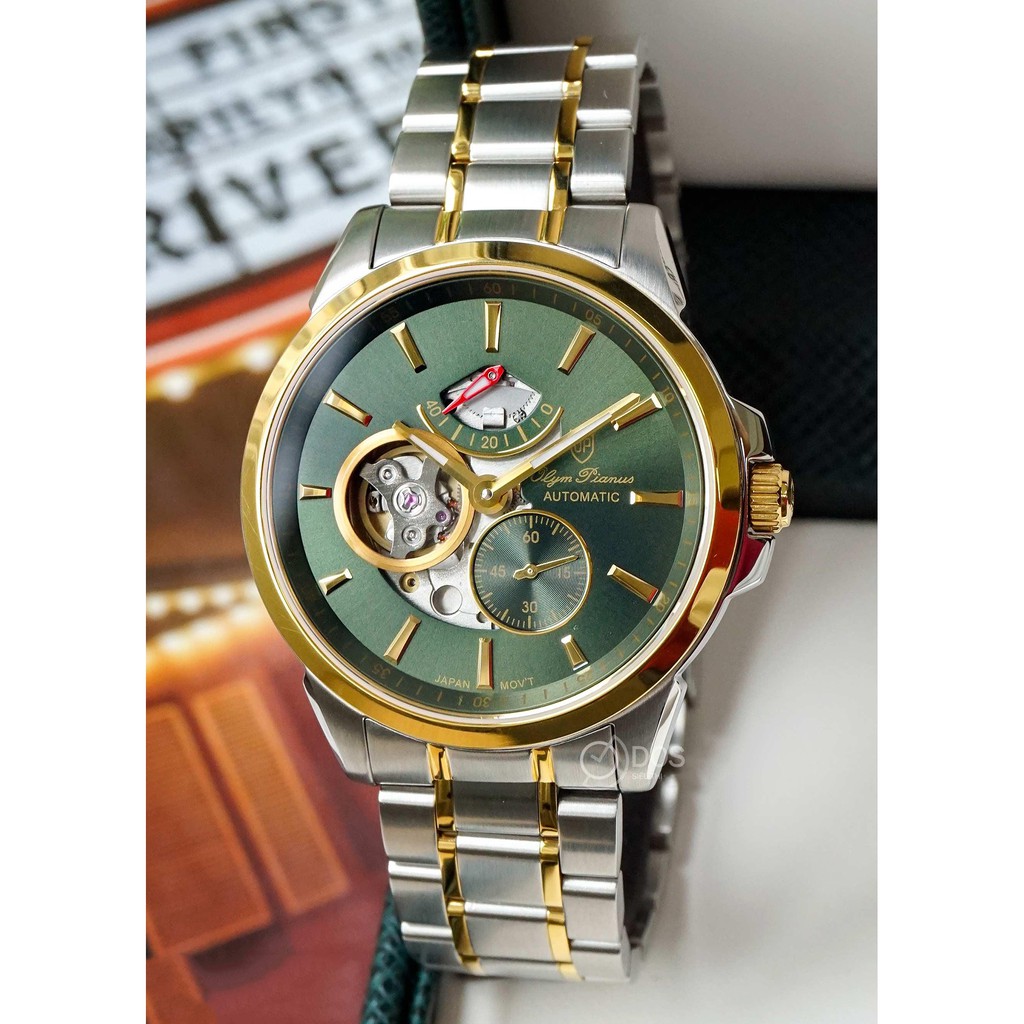 Đồng hồ nam dây kim loại mặt kính sapphire automatic Olym Pianus OP9908-88 OP9908-88