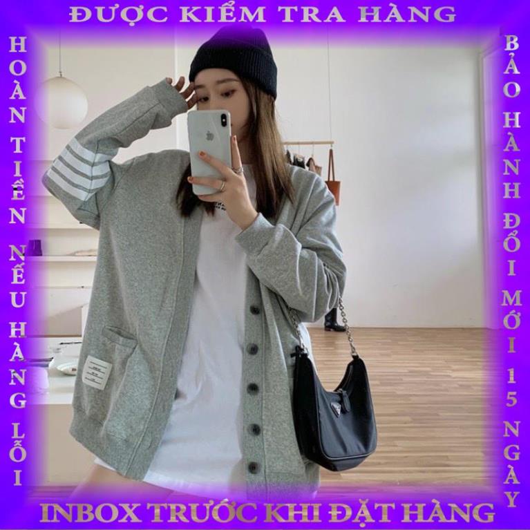 ÁO CARDIGAN MỎNG KẺ SỌC CELEB THOM Browne - ÁO KHOÁC LEN CARDIGAN CỔ TIM SỌC huanprv
