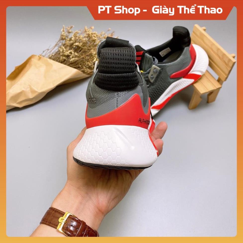 [FreeShip+Giá Hủy Diệt] Giầy Alphabounce xịn sò Full phụ kiện, Giày Sneaker Alphabounce 2020 xám đỏ , Hót trend