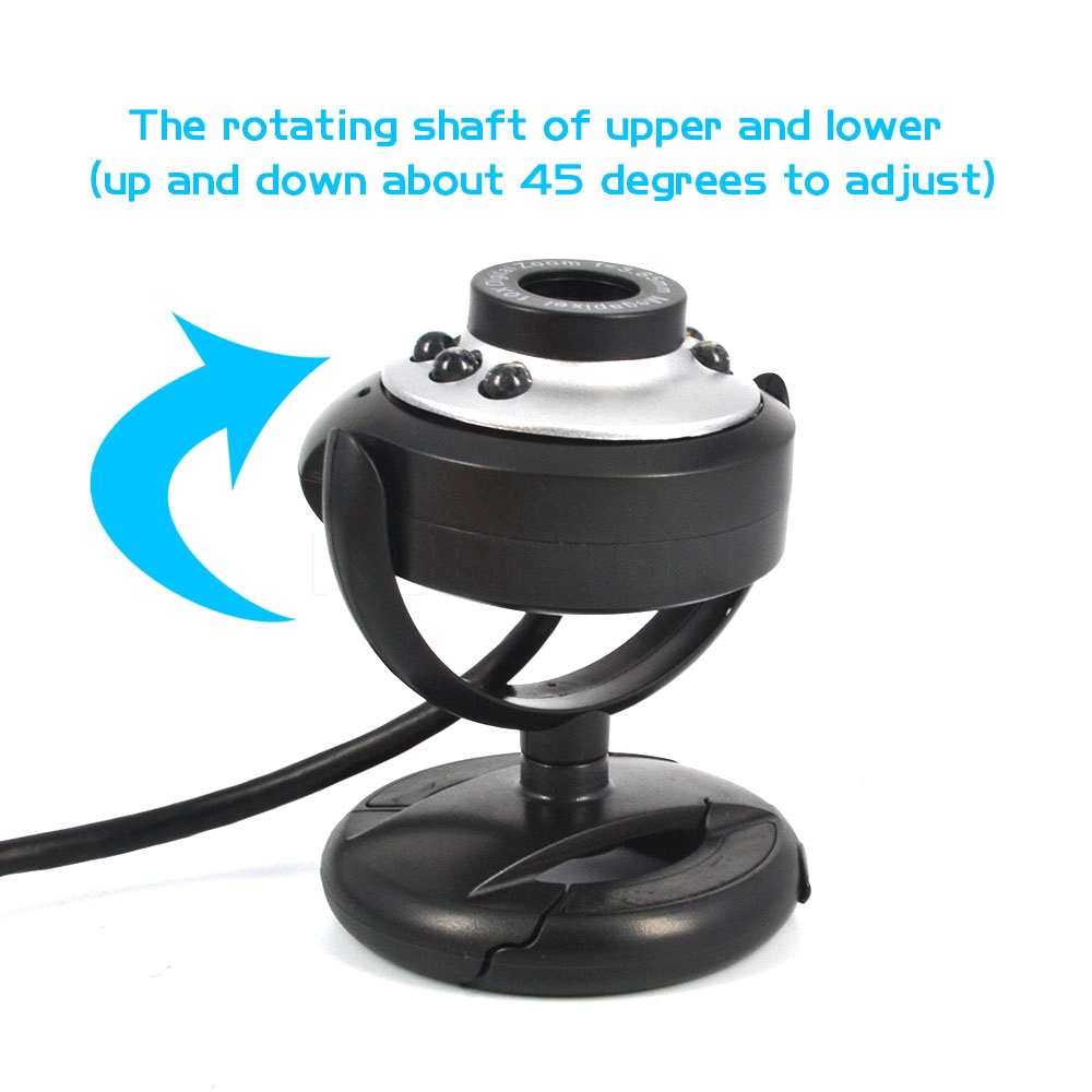 Webcam mini kĩ thuật số tích hợp 6 đèn LED kèm microphone chất lượng HD cắm USB