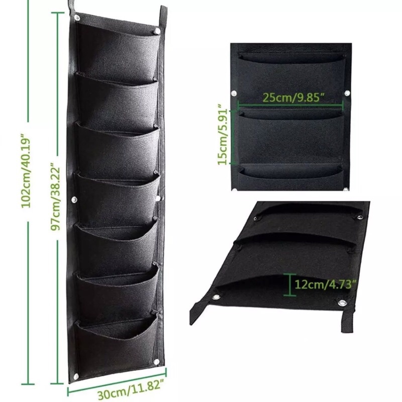 Túi trồng cây treo tường 7 túi FL-GB7, Túi treo đồ đa năng