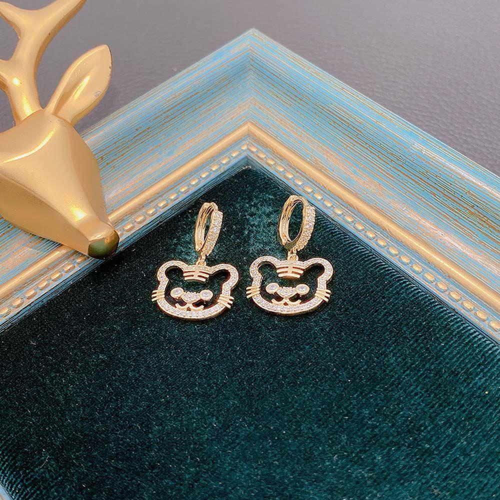 Bông Tai Hình Trái Tim Hoạt Hình Thời Trang Cho Nữ|Bông Tai Hợp Kim Hình Chuông Phong Cách Trung Hoa