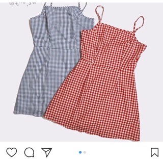 Đầm mini kẻ caro 2 dây có hình thật
