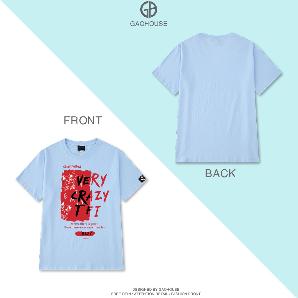 Áo thun nam nữ VERY CRAZY TFI oversize Gạo House phong cách unisex form rộng in hình chất cotton[V283]]