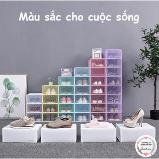 [SALE KHỦNG] Hộp Đựng Giày Dép Nắp Nhựa Cứng Trong Suốt, Size lớn Chịu Lực 4kg