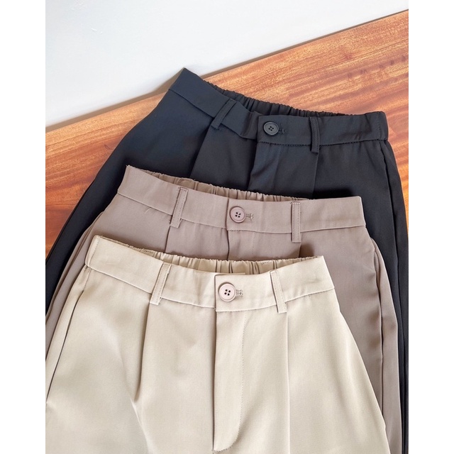 Quần baggy vải nữ gấu gập 57q02 by germe