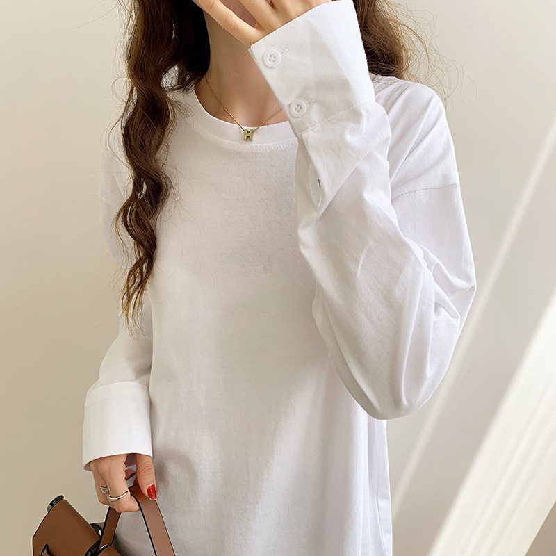 Áo thun tay dài cổ tròn oversize 46445